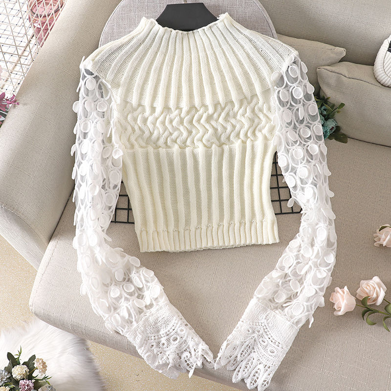 Dam Blus Långärmad Geometriskt Mönster Polyester-5