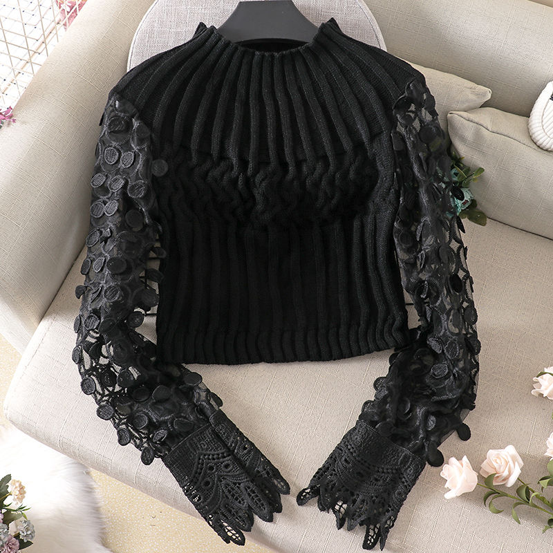 Dam Blus Långärmad Geometriskt Mönster Polyester-6