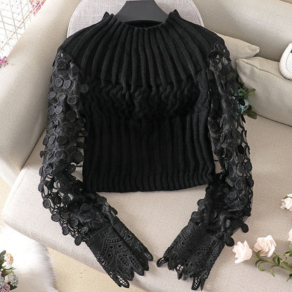 Dam Blus Långärmad Geometriskt Mönster Polyester-6