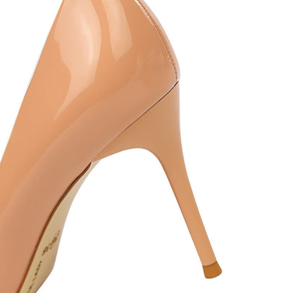 Dam Stilettpumps Spetsig Tå PU-läder Hög Klack-5