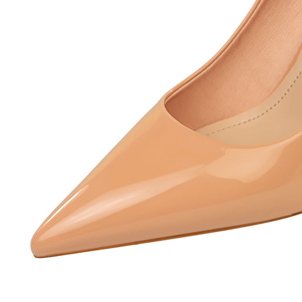 Dam Stilettpumps Spetsig Tå PU-läder Hög Klack-4