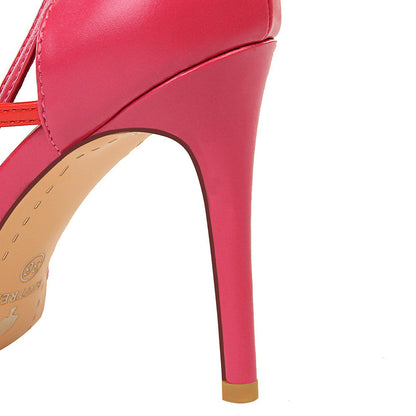 Dam Crossover Sandaler Blockklack Plush och PU-6