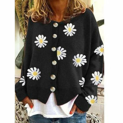 Damjacka Casual Stickad Polyester och Bomull-1