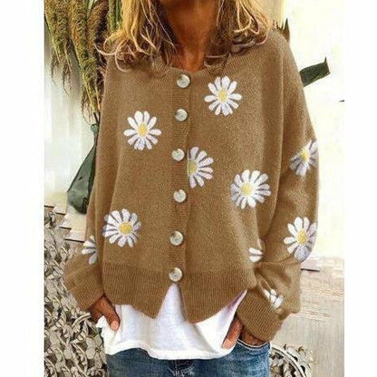 Damjacka Casual Stickad Polyester och Bomull-4