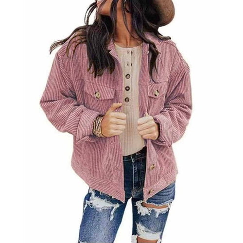 Damer Överdimensionerad Skjortajacka Sammet 1