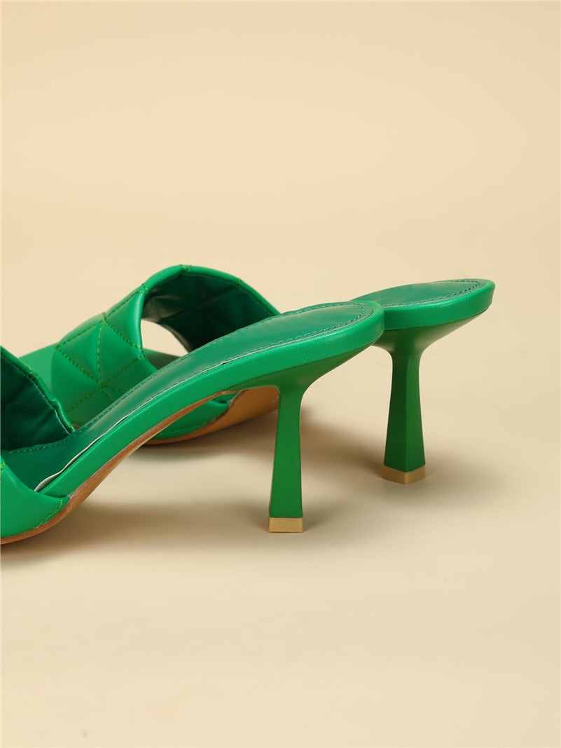 Dam Sandaler Bekväm PU Högdesign med Gummisula-6