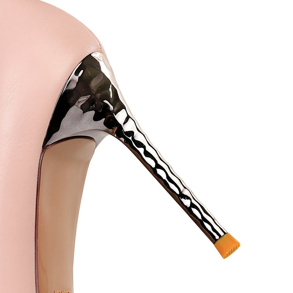 Klassiska Dam Stilettklackar 8 cm Klack av PU och Gummi – Eleganta Pumpar för Kontor och Fest 6