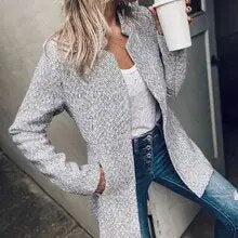 Kvinnor Kappa Stående Krage Varmt Material Elegant Design-3