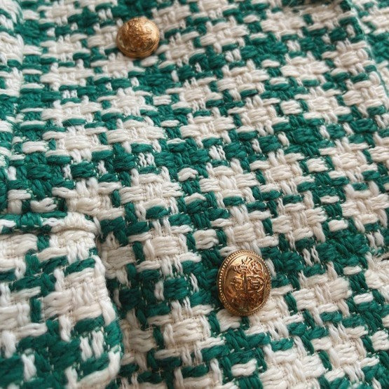 Kvinna Blazer Klassisk Tweed Tidslös Stil-6