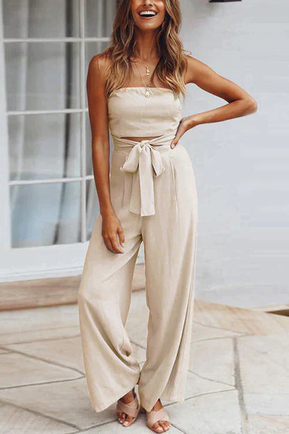 Dam Jumpsuit Off-Shoulder Vid Ben Lätt Tyg-3