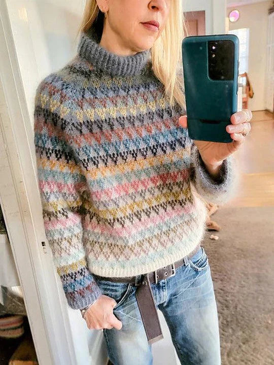 Kvinnors Avslappnad Tröja Cirkulär Halsringning Mjuk Bomull-4