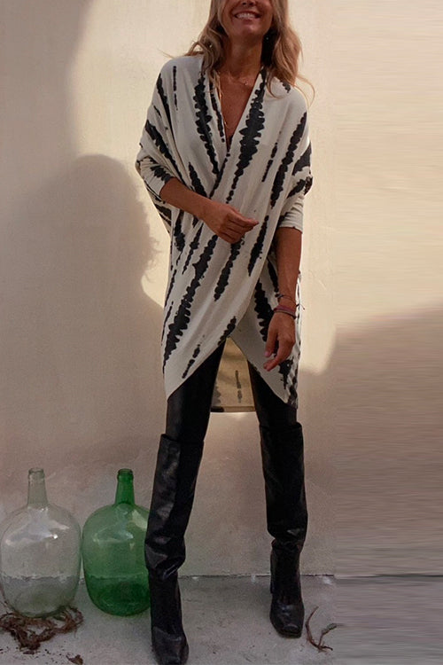 Dam Topp Oregelbunden Korsad Långärmad Polyester Festtoppar-3