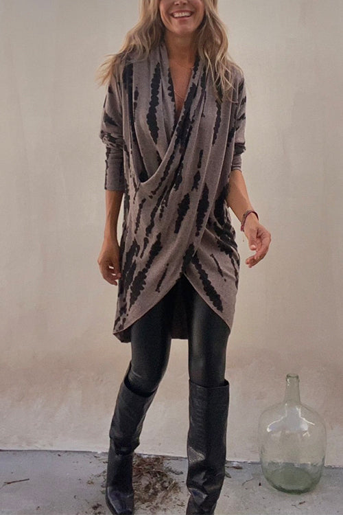 Variant image for Dam Topp Oregelbunden Korsad Långärmad Polyester Festtoppar-1