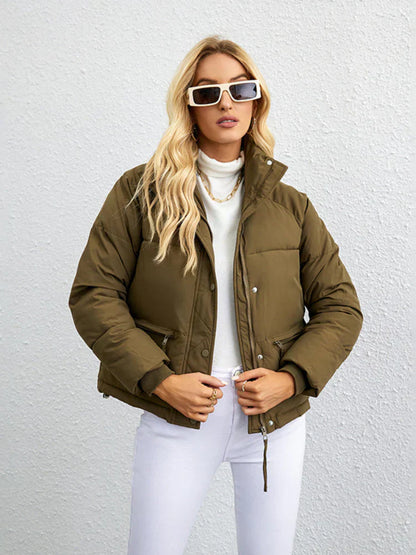 Herrjacka Vinter Avslappnad Polyester för Höst och Vinter-5