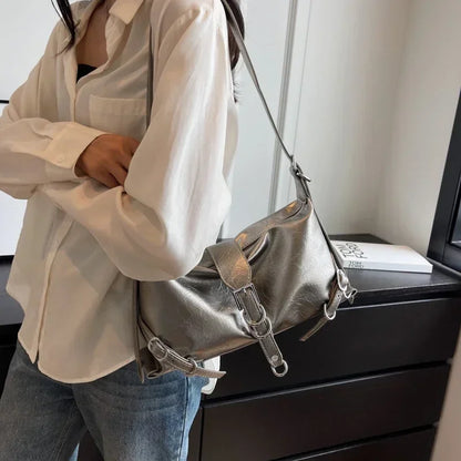 Minimalistisk Axelhandväska i Syntetiskt Läder för Kvinnor – Rymlig och Elegant Design, Flera Färger 4