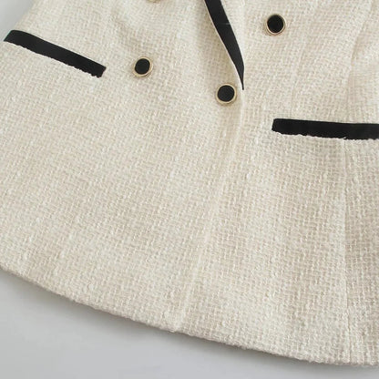 Kvinnors Blazer Syntetfiber Polyester Dubbel-Radig Stängning-4