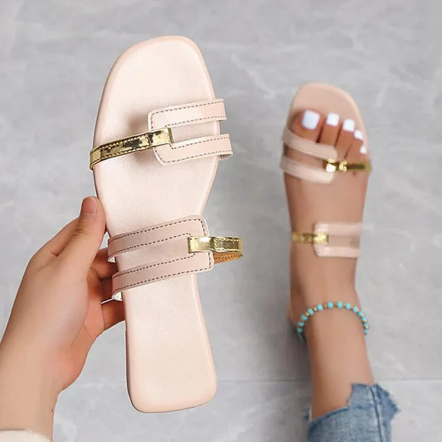 Kvinnors Platta Sandaler Trendig Design Syntetiskt Material 10