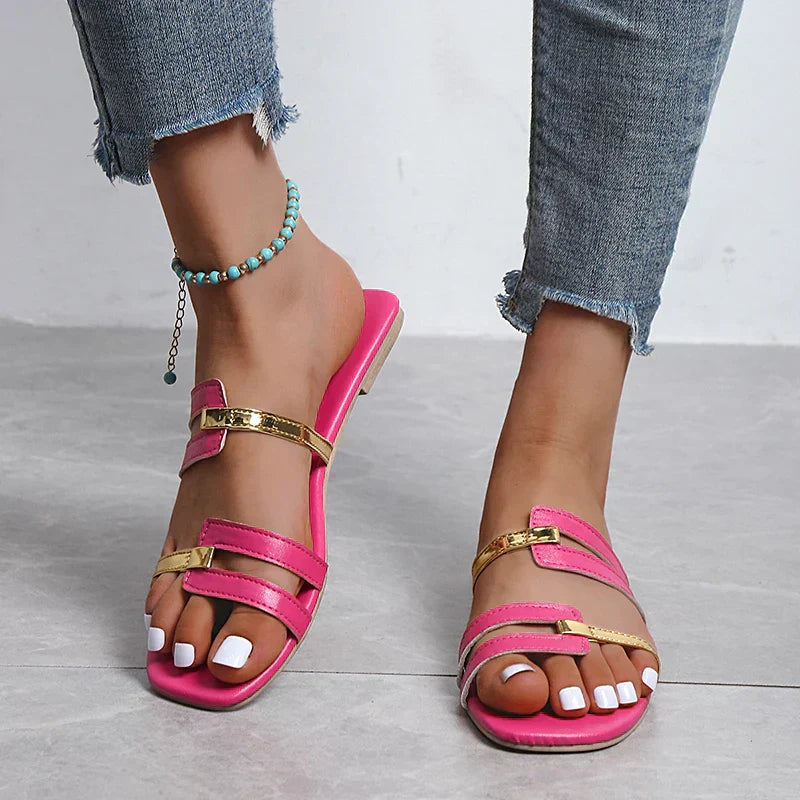 Kvinnors Platta Sandaler Trendig Design Syntetiskt Material 4