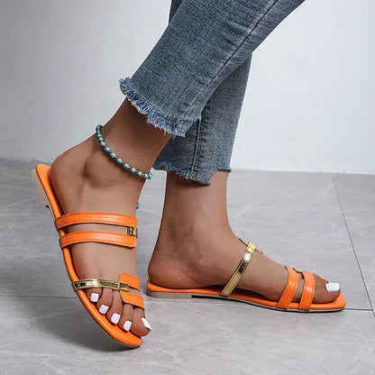 Kvinnors Platta Sandaler Trendig Design Syntetiskt Material 6