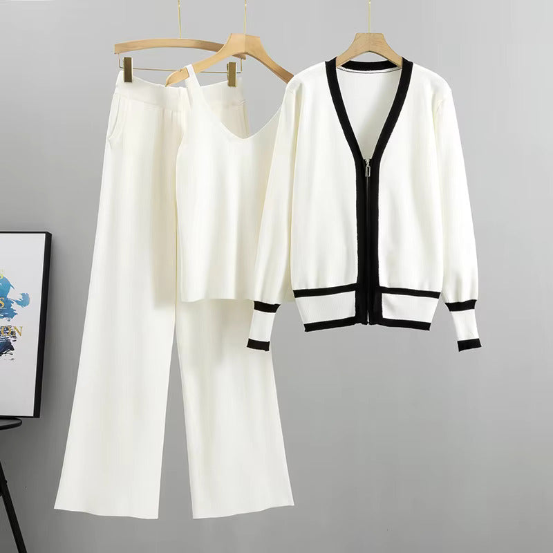 Kostym Set Dam Tredelad Stickad Polyester och Bomull-1