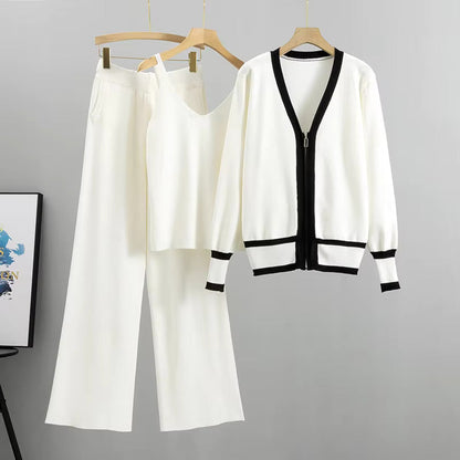 Kostym Set Dam Tredelad Stickad Polyester och Bomull-1