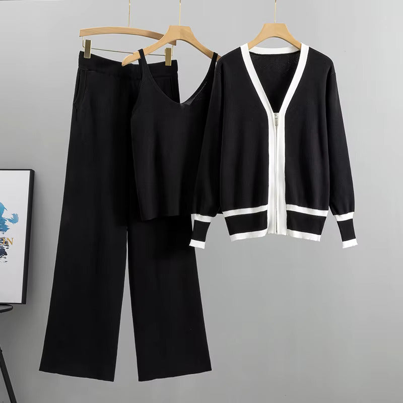 Kostym Set Dam Tredelad Stickad Polyester och Bomull-4