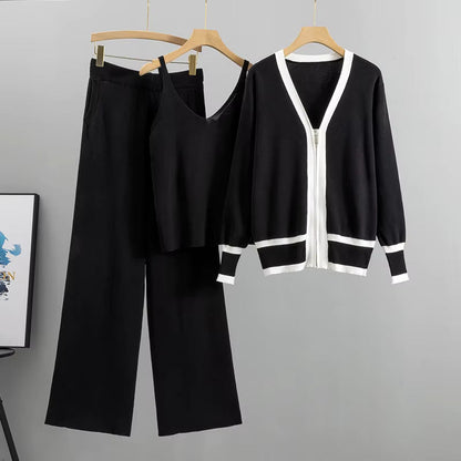 Kostym Set Dam Tredelad Stickad Polyester och Bomull-4
