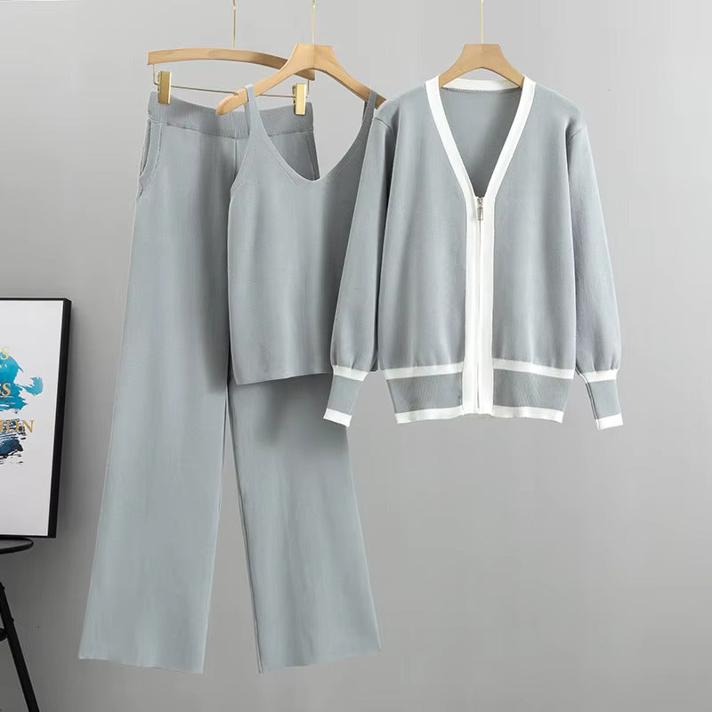 Kostym Set Dam Tredelad Stickad Polyester och Bomull-5