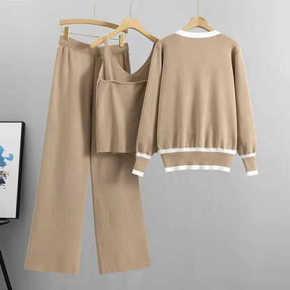 Kostym Set Dam Tredelad Stickad Polyester och Bomull-2