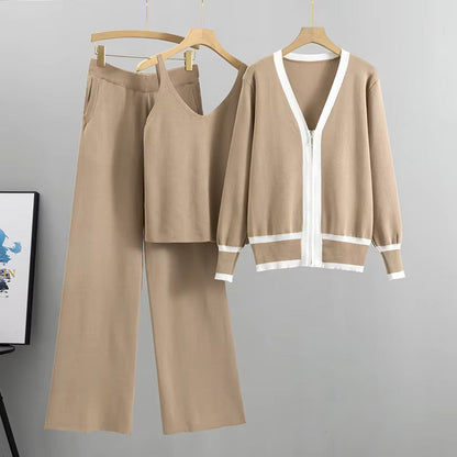 Kostym Set Dam Tredelad Stickad Polyester och Bomull-6