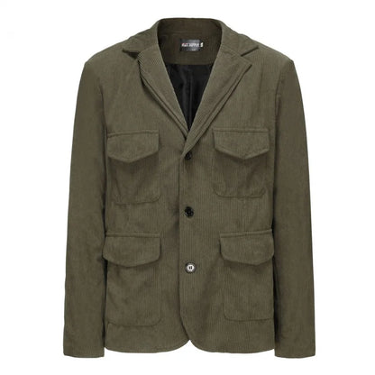 Herrjacka med Flera Fickor Praktisk Design Polyester för Höst-3