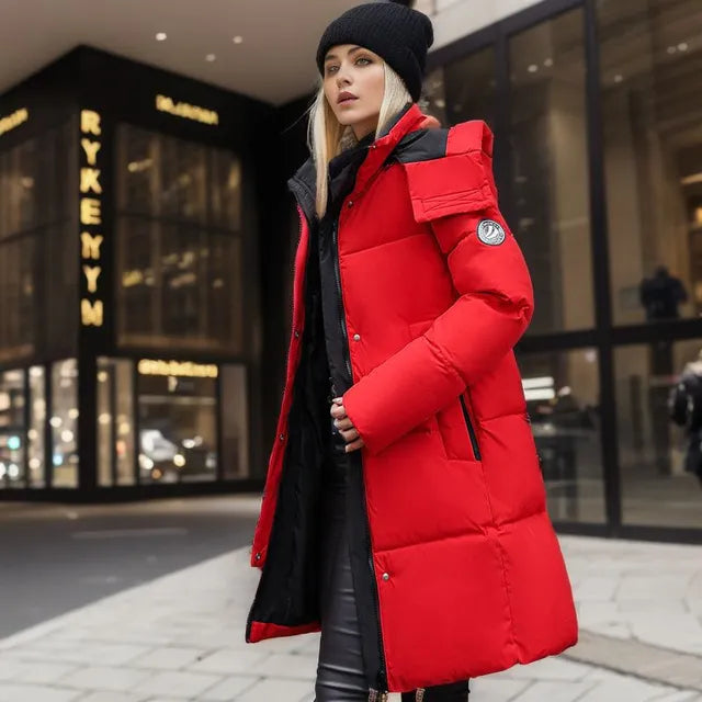 Kvinnors Lång Kappa Vattenavvisande Tyg Modern Design 6