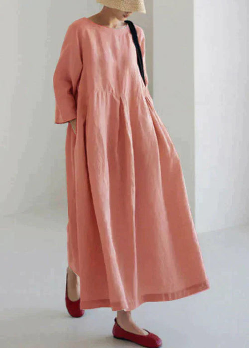 Dam Fickklänning Lätt Bomull med Lapptäcke-1