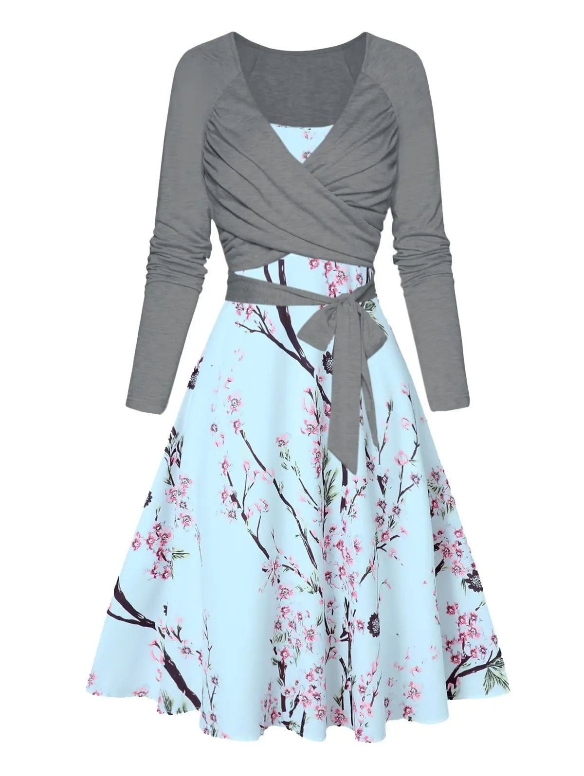 Variant image for Kvinnors 2-delad Klänning V-hals Randig Andningsbart Tyg-6