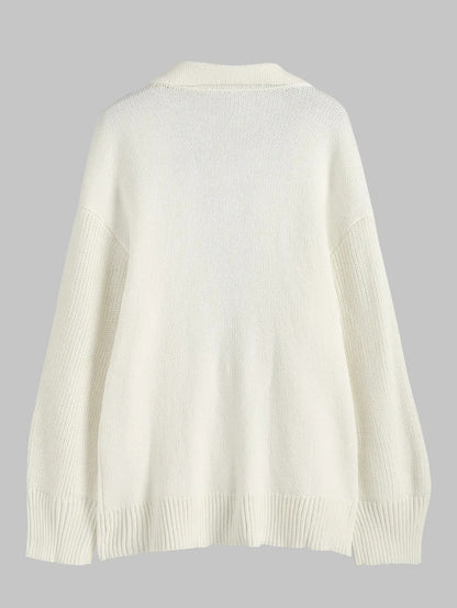 Dam Lång Kofta Öppen Framsida med Dubbla Fickor Mjuk Material Lykta Ärmar-3