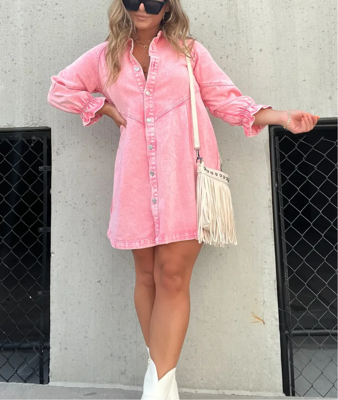 Variant image for Dam Denimklänning Klassisk Stil Högkvalitativ Denim-13