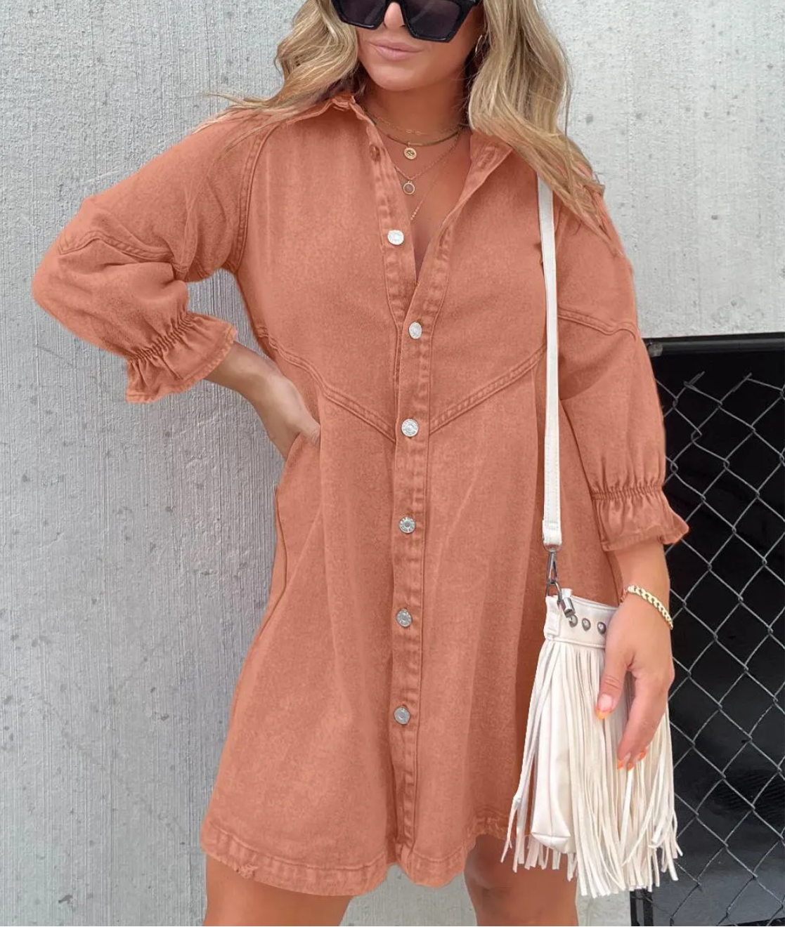 Variant image for Dam Denimklänning Klassisk Stil Högkvalitativ Denim-31