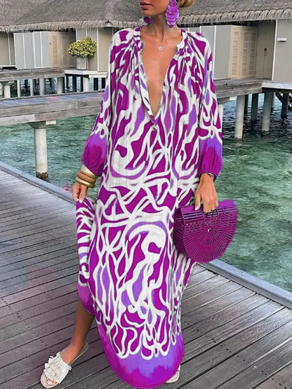 Variant image for Dam Klänning Långärmad V-Uttag Högkvalitativt Tyg-21