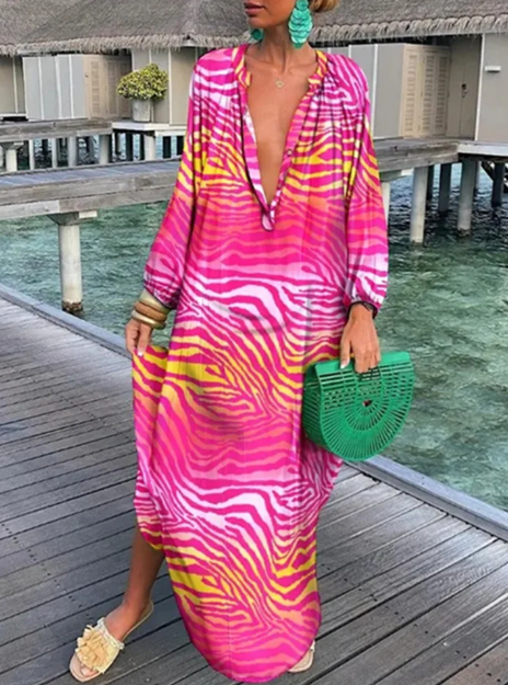 Variant image for Dam Klänning Långärmad V-Uttag Högkvalitativt Tyg-36