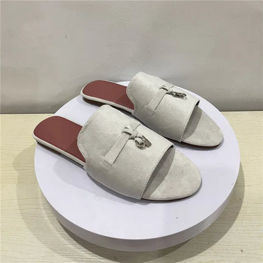 Dam Flat Mules Minimalistisk Syntetiskt Läder 1