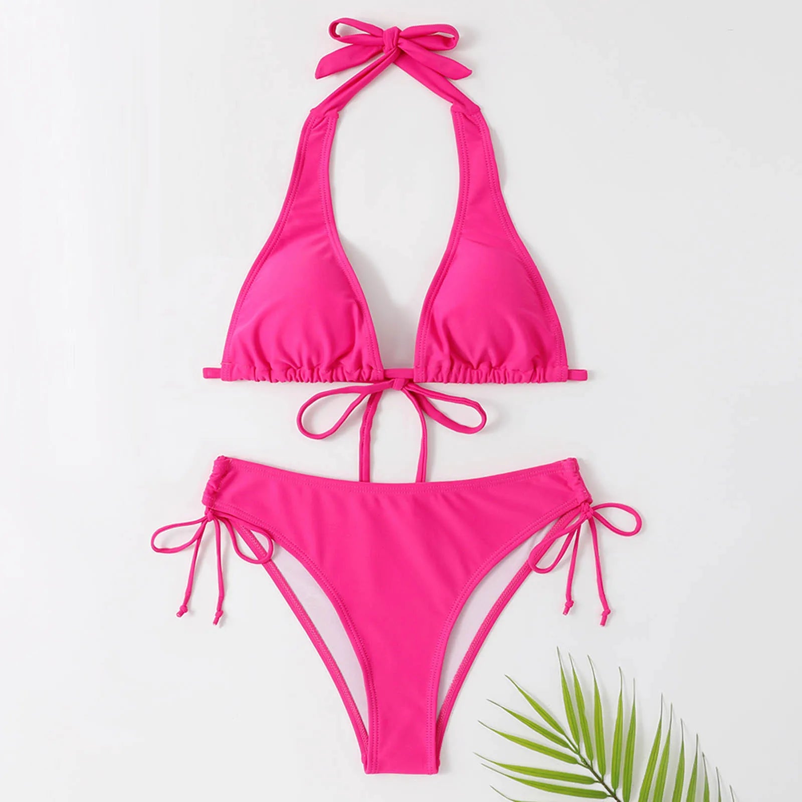 Dam Bikini Set Wrap Design Mjuk Tyg-2