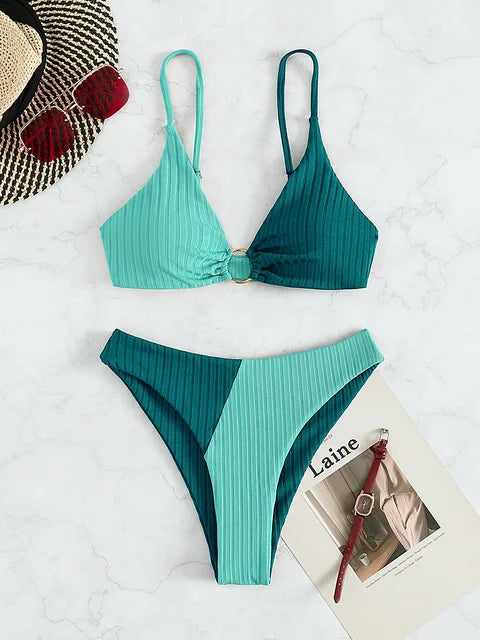 Variant image for Kvinnors Bikini Set Hög Midja Terylen Trendig Design-9