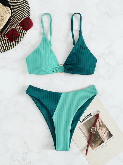 Variant image for Kvinnors Bikini Set Hög Midja Terylen Trendig Design-9