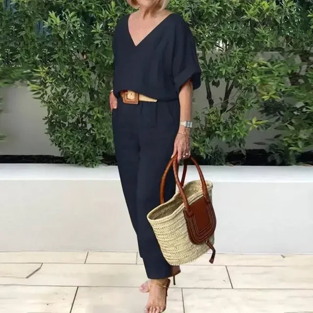 Kvinnors Tvådelad Outfit Luftig Polyester Design-4