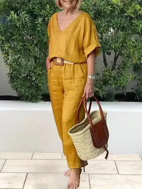 Kvinnors Tvådelad Outfit Luftig Polyester Design-6