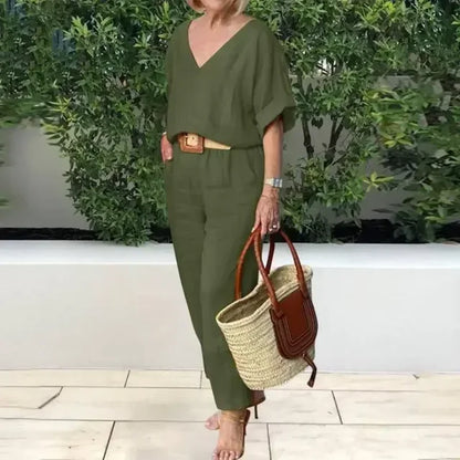 Kvinnors Tvådelad Outfit Luftig Polyester Design-2