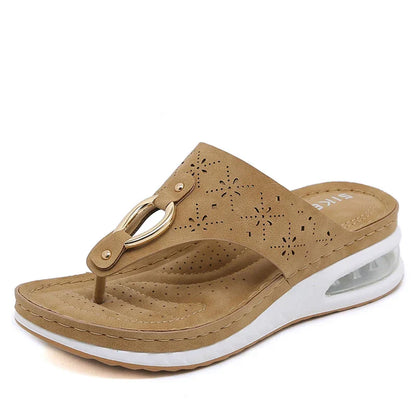 Dam Flip-Flops med Kilklack och Luftkudde – Bekväm Klipptådesign för Strand och Stad, Flera Färger 5