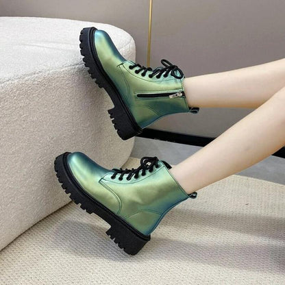 Fodrade Vinterstövlar Dam Spets Eco Leather Vrist-Hög Design-2