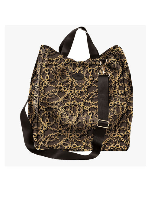 Vattenavvisande Unisex Shopper Bag i Polyester med Axelrem och Rislåsficka – Praktisk och Rymlig Väska för Resor och Shopping 1