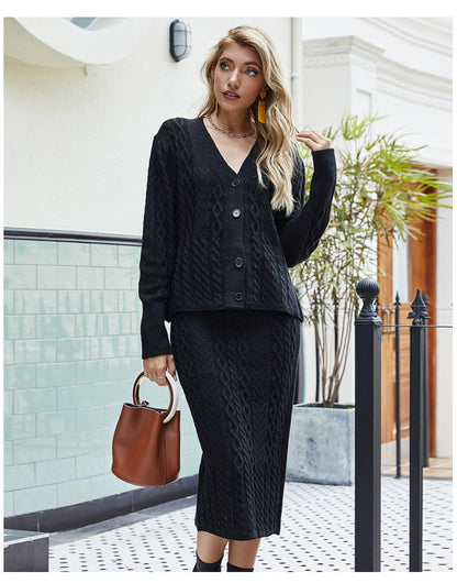 Dam Tröja V-ringad Patchwork Kroppsbetonad Akryl-4